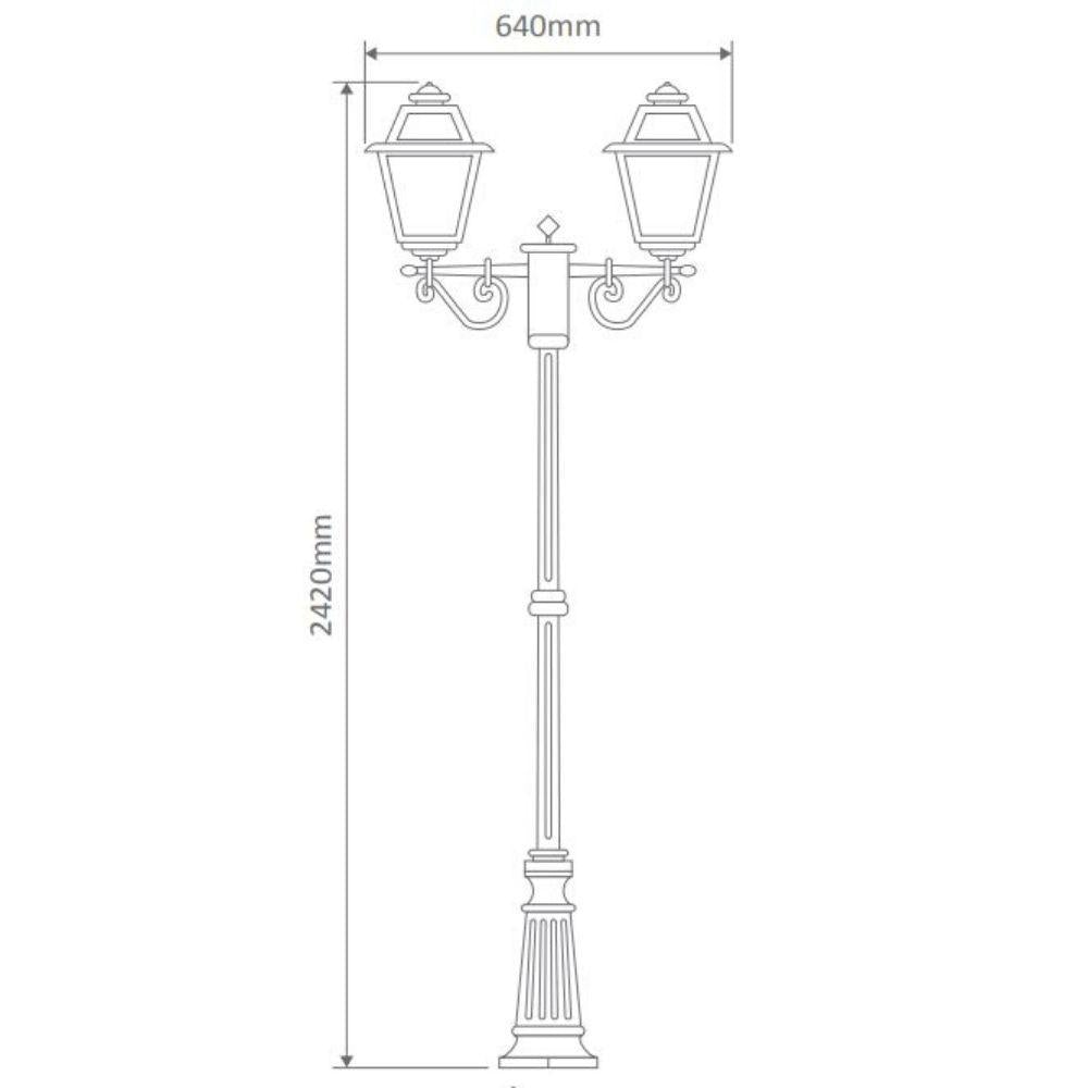 Domus GT-280 Avignon Post Light - Twin Head-Domus Lighting-Ozlighting.com.au