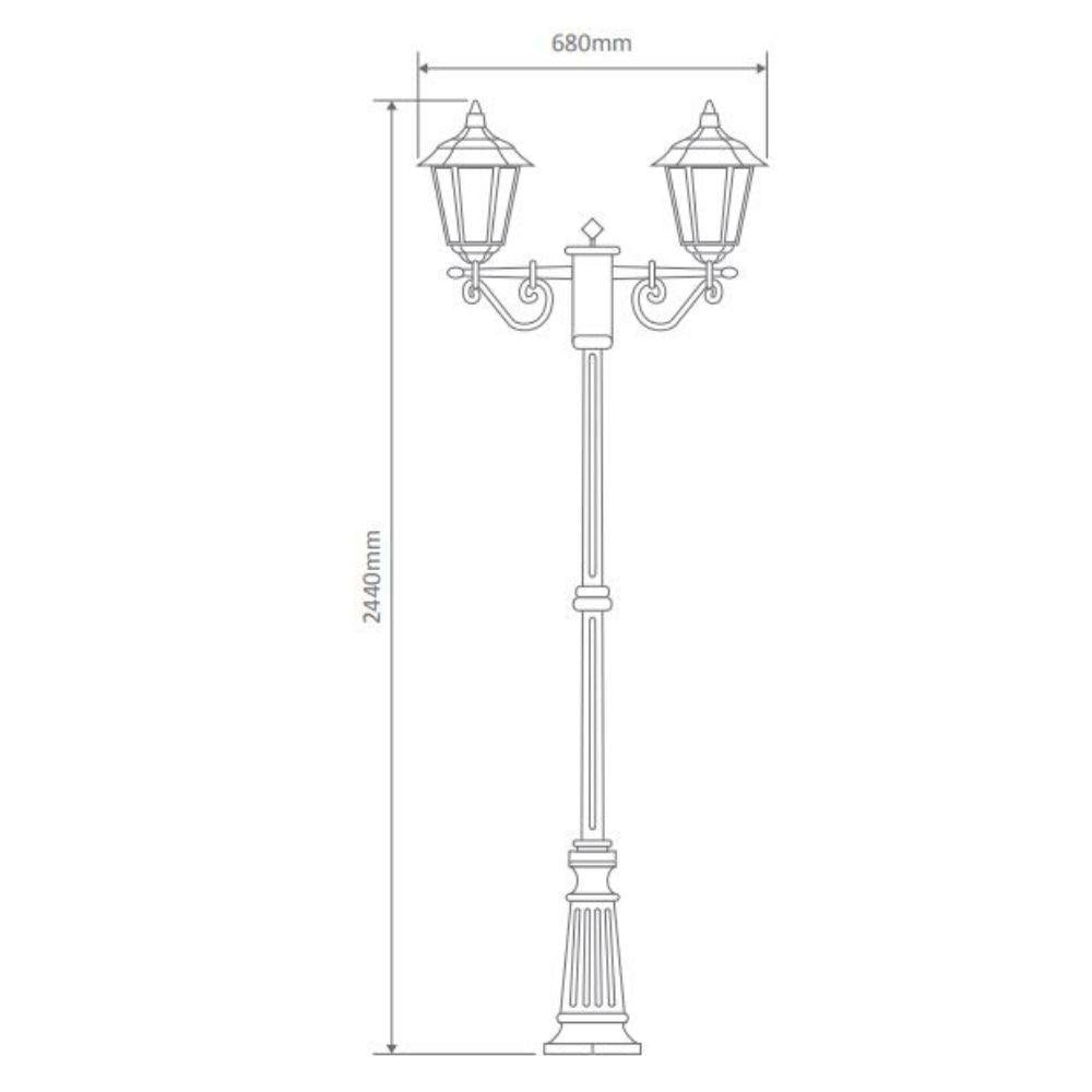 Domus GT-430 Turin Post Light - Twin Head-Domus Lighting-Ozlighting.com.au