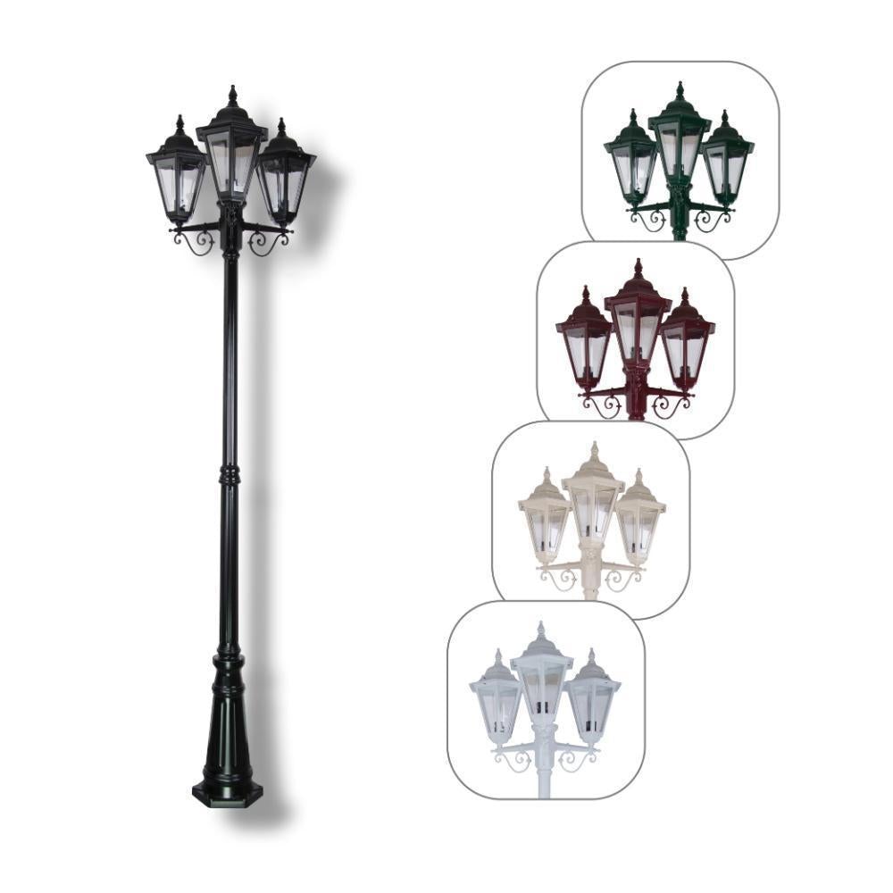 Domus GT-432 Turin Post Light - Triple Head-Domus Lighting-Ozlighting.com.au