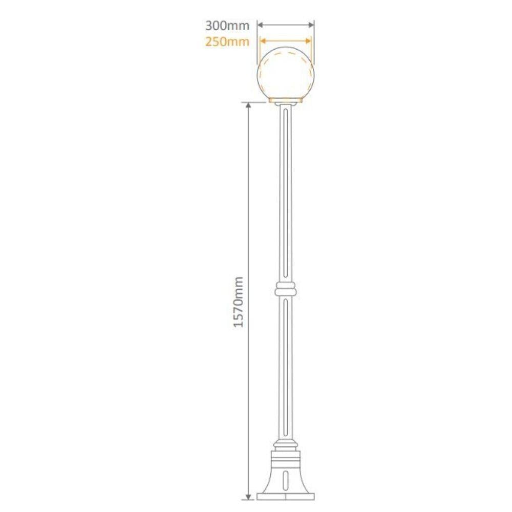 Domus GT-555 Siena - 25cm Sphere Medium Post-Domus Lighting-Ozlighting.com.au