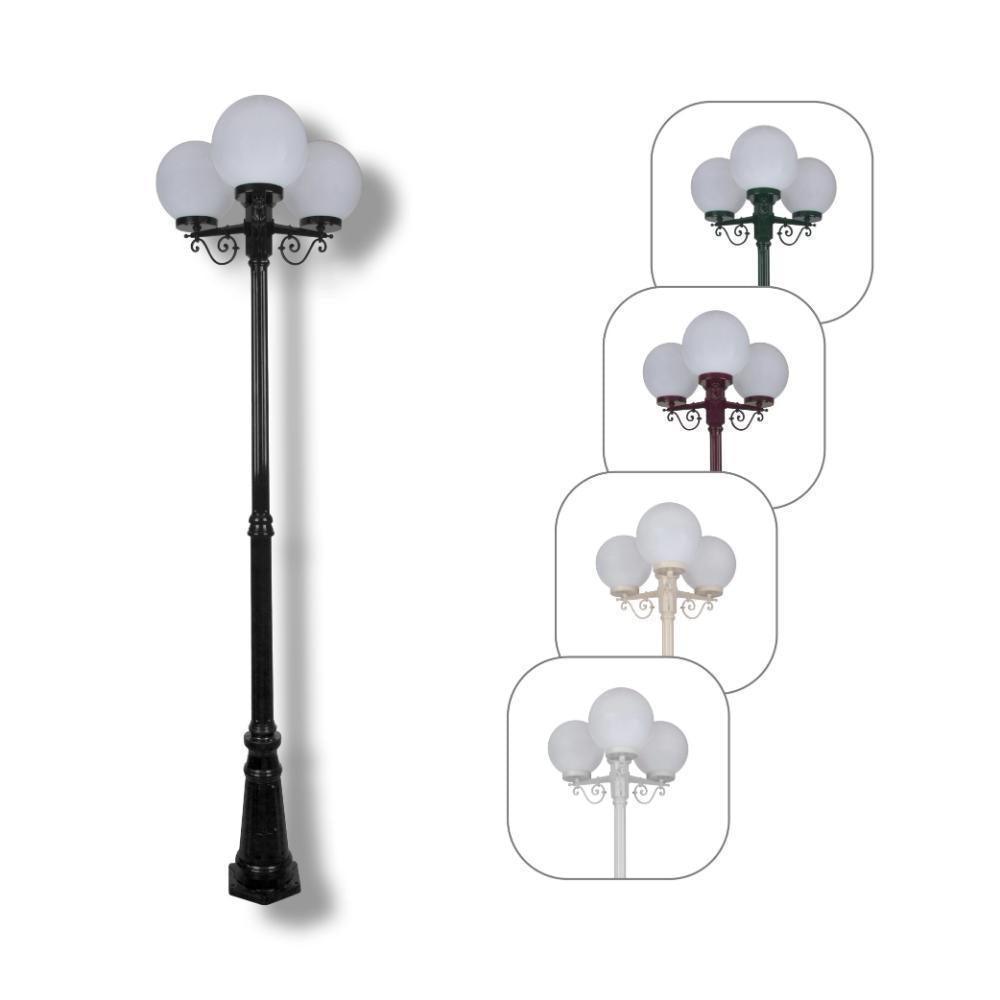 Domus GT-562 Siena - Triple 25cm Spheres Tall Post-Domus Lighting-Ozlighting.com.au