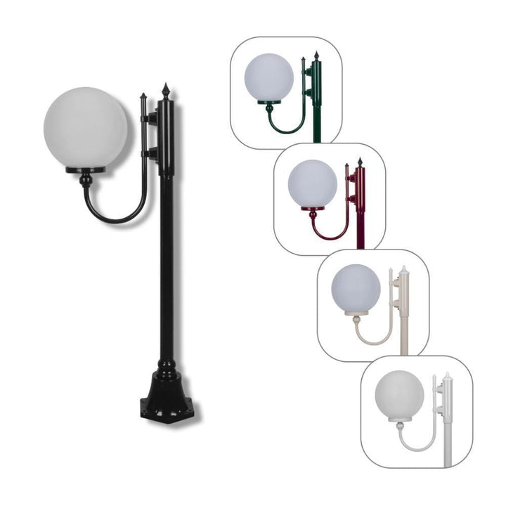 Domus GT-607 Lisbon - 30cm Sphere Curved Arm Short Post Light-Domus Lighting-Ozlighting.com.au