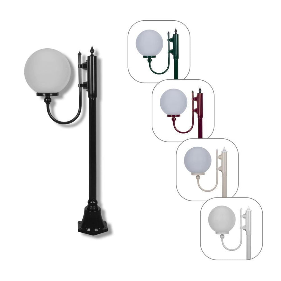 Domus GT-607 Lisbon - 30cm Sphere Curved Arm Short Post Light-Domus Lighting-Ozlighting.com.au