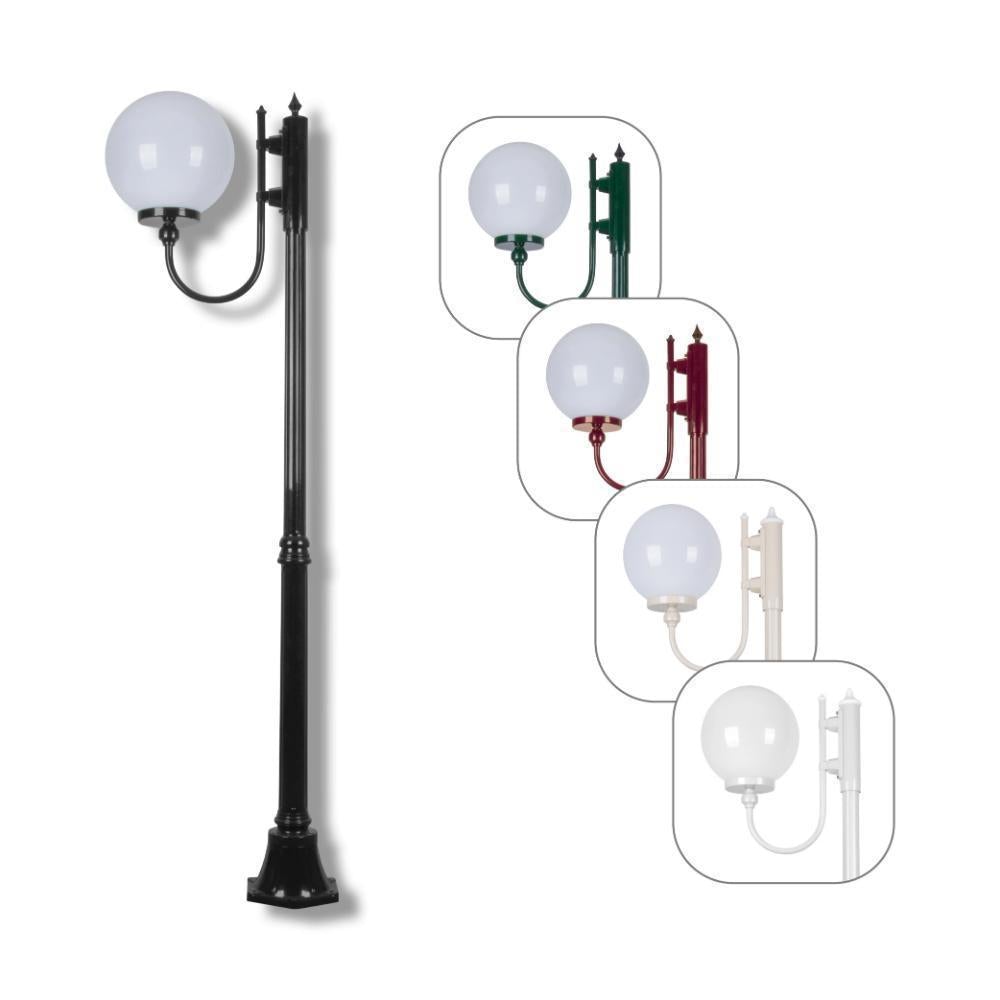 Domus GT-613 Lisbon - 30cm Sphere Curved Arm Medium Post Light-Domus Lighting-Ozlighting.com.au