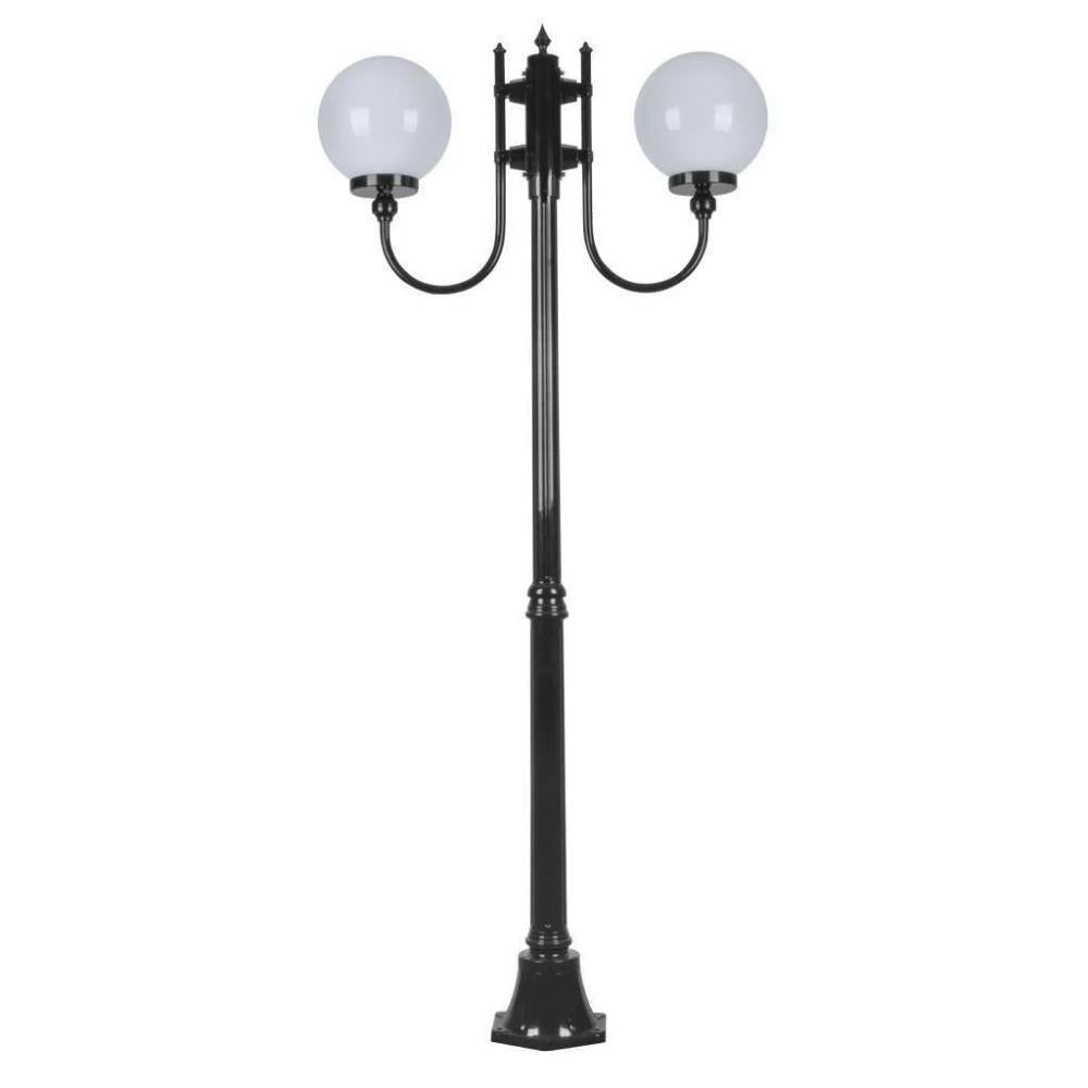 Domus GT-614 Lisbon - Twin Head 25cm Sphere Curved Arm Medium Post Light-Domus Lighting-Ozlighting.com.au