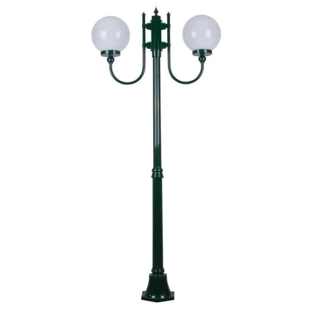 Domus GT-614 Lisbon - Twin Head 25cm Sphere Curved Arm Medium Post Light-Domus Lighting-Ozlighting.com.au