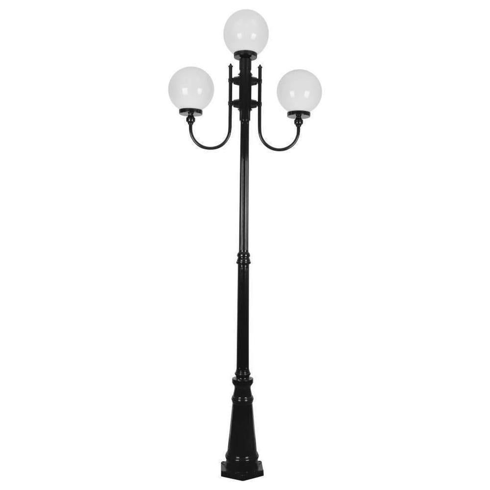 Domus GT-622 Lisbon - Triple 25cm Spheres Curved Arms Tall Post Light-Domus Lighting-Ozlighting.com.au