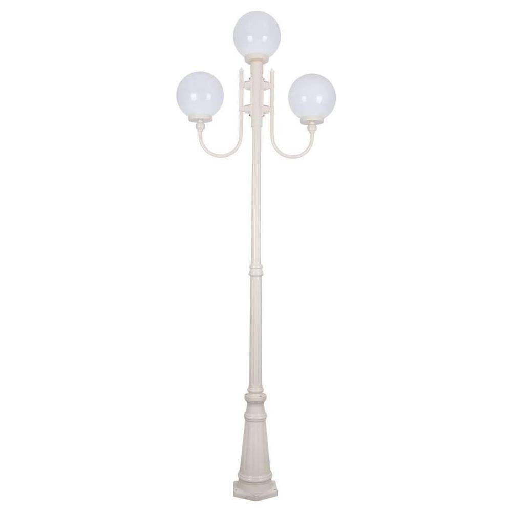 Domus GT-622 Lisbon - Triple 25cm Spheres Curved Arms Tall Post Light-Domus Lighting-Ozlighting.com.au