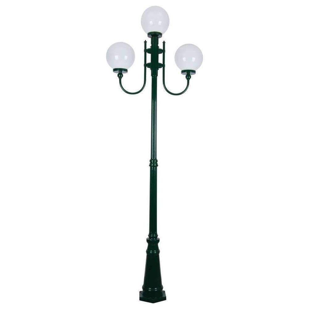 Domus GT-622 Lisbon - Triple 25cm Spheres Curved Arms Tall Post Light-Domus Lighting-Ozlighting.com.au
