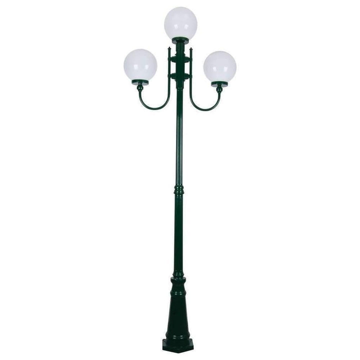 Domus GT-622 Lisbon - Triple 25cm Spheres Curved Arms Tall Post Light-Domus Lighting-Ozlighting.com.au