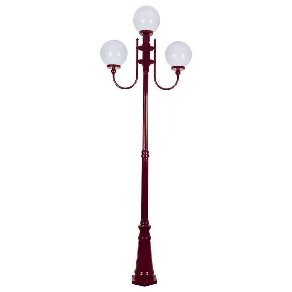 Domus GT-622 Lisbon - Triple 25cm Spheres Curved Arms Tall Post Light-Domus Lighting-Ozlighting.com.au