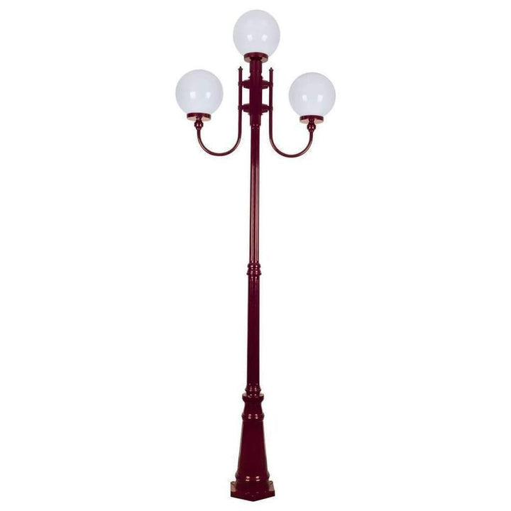 Domus GT-622 Lisbon - Triple 25cm Spheres Curved Arms Tall Post Light-Domus Lighting-Ozlighting.com.au