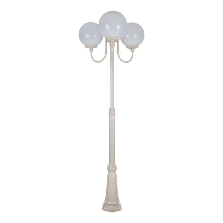 Domus GT-625 Lisbon - Triple 30cm Spheres Curved Arms Tall Post Light-Domus Lighting-Ozlighting.com.au