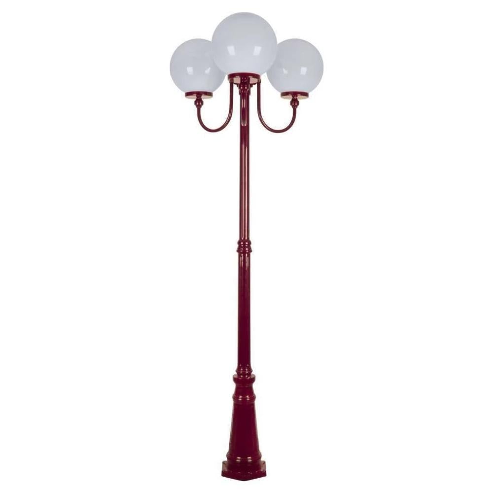 Domus GT-625 Lisbon - Triple 30cm Spheres Curved Arms Tall Post Light-Domus Lighting-Ozlighting.com.au