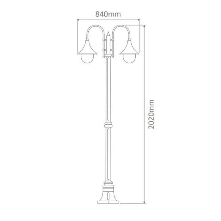 Domus GT-659 Monaco - Twin Head Medium Post-Domus Lighting-Ozlighting.com.au