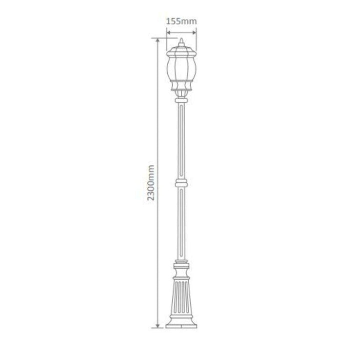 Domus GT-678 Vienna - Single Head Tall Post Light-Domus Lighting-Ozlighting.com.au