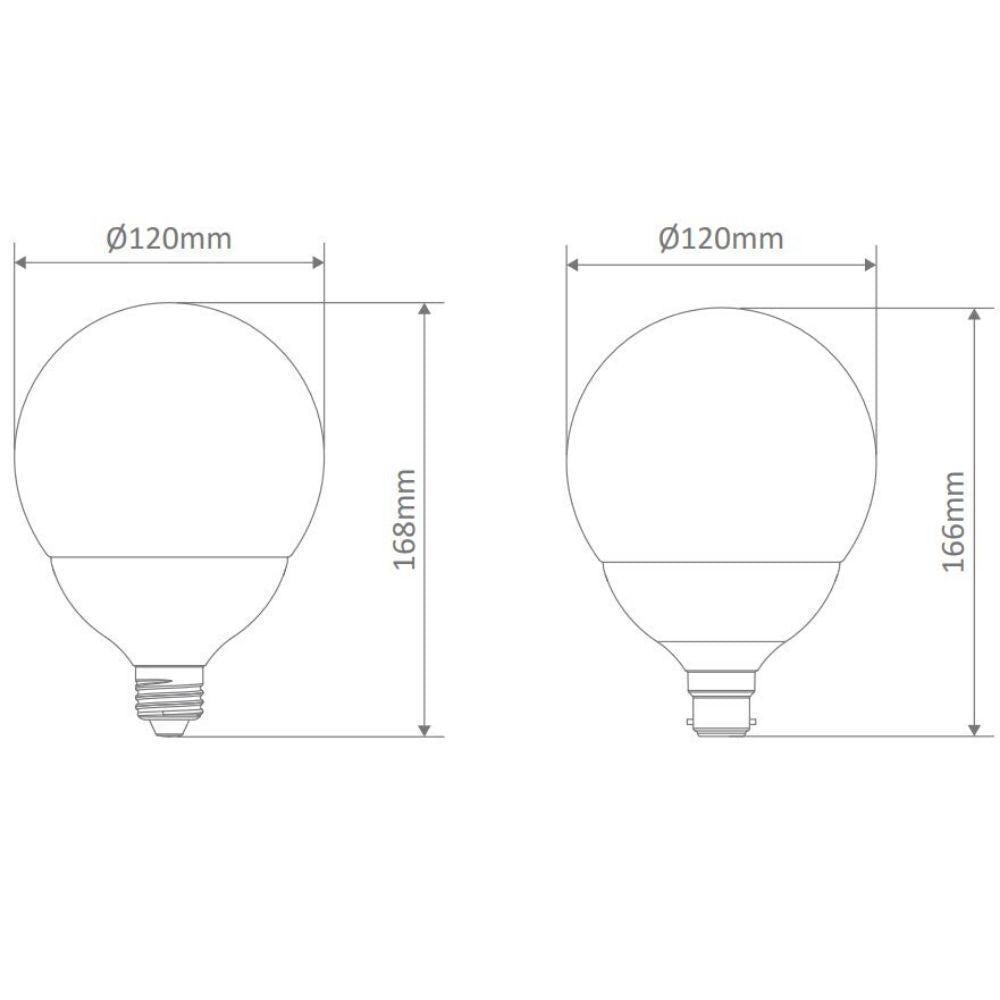 Domus KEY-G120 - 17W LED G120 Spherical Shape Frosted Glass Globe - B22/E27-Domus Lighting-Ozlighting.com.au