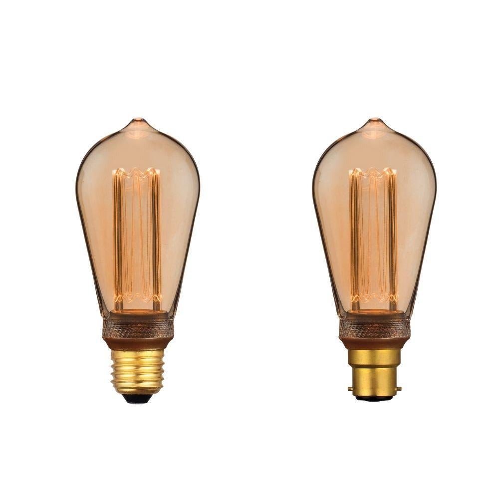 Domus LRF-ST64 - 3.5W LED Dimmable Pear ST64 Shape Retro Vintage Filament Globe 1800K - B22/E27-Domus Lighting-Ozlighting.com.au