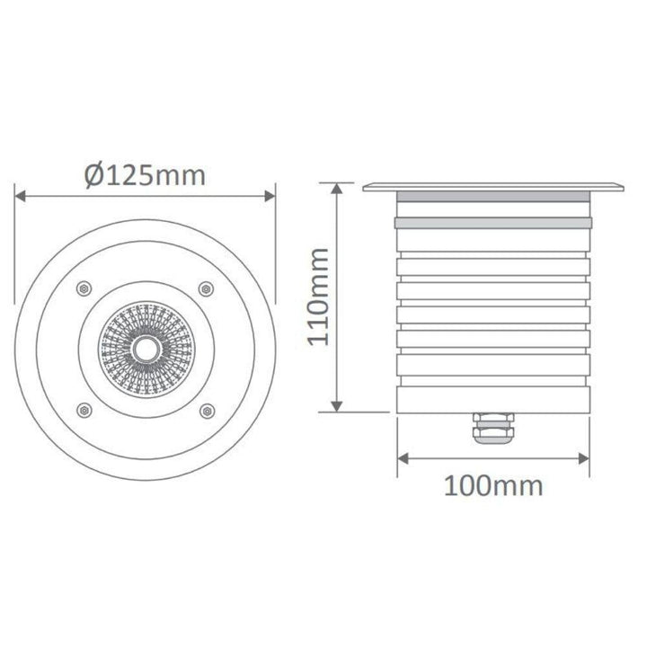 Domus MODULA-R - Round 9W 24V LED Inground Light Aluminium - DRIVER REQUIRED-Domus Lighting-Ozlighting.com.au