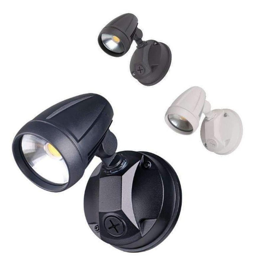 Domus MURO-PRO-15 - 15W LED Tri-Colour Single Head Exterior Spotlight IP54-Domus Lighting-Ozlighting.com.au