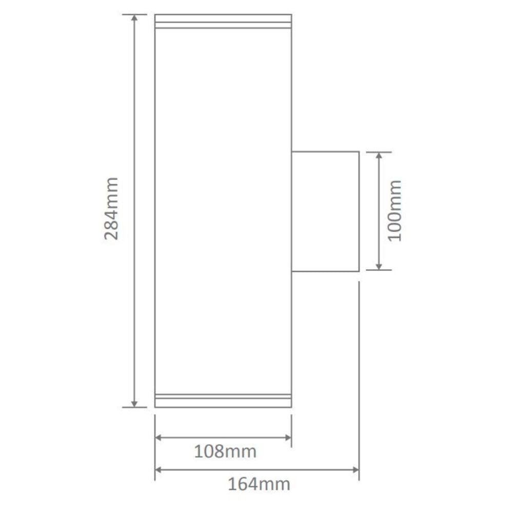 Domus PIPER-PRO-2 - 2x10W Tricolour LED Large Round or Square Up/Down Exterior Wall Light IP65-Domus Lighting-Ozlighting.com.au