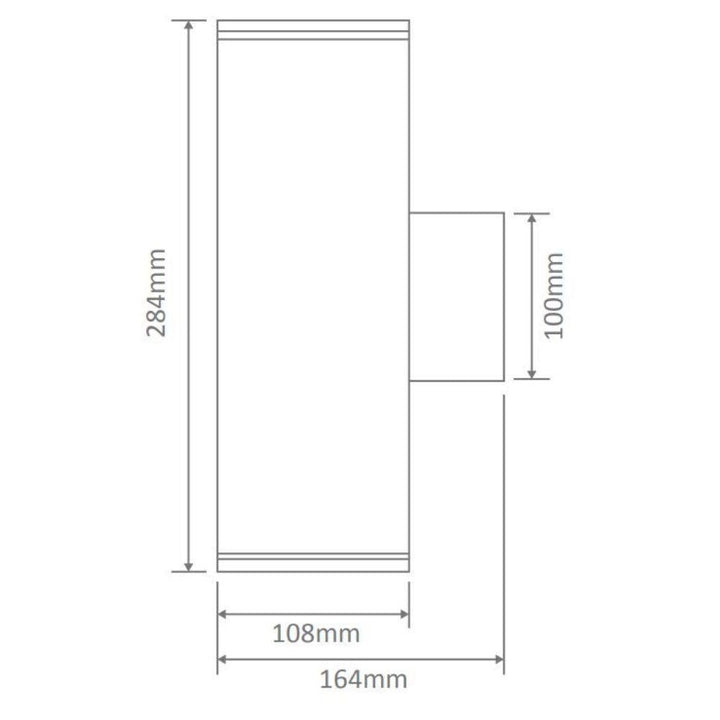 Domus PIPER-PRO-2 - 2x10W Tricolour LED Large Round or Square Up/Down Exterior Wall Light IP65-Domus Lighting-Ozlighting.com.au