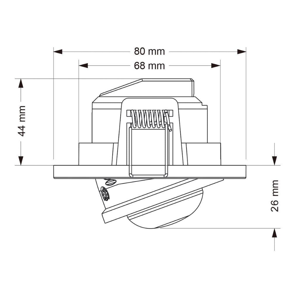 Domus SENSOR-REC-01 - Recessed Eyeball Tilt Adjustable PIR Infrared 360° Occupancy Motion Sensor IP20-Domus Lighting-Ozlighting.com.au