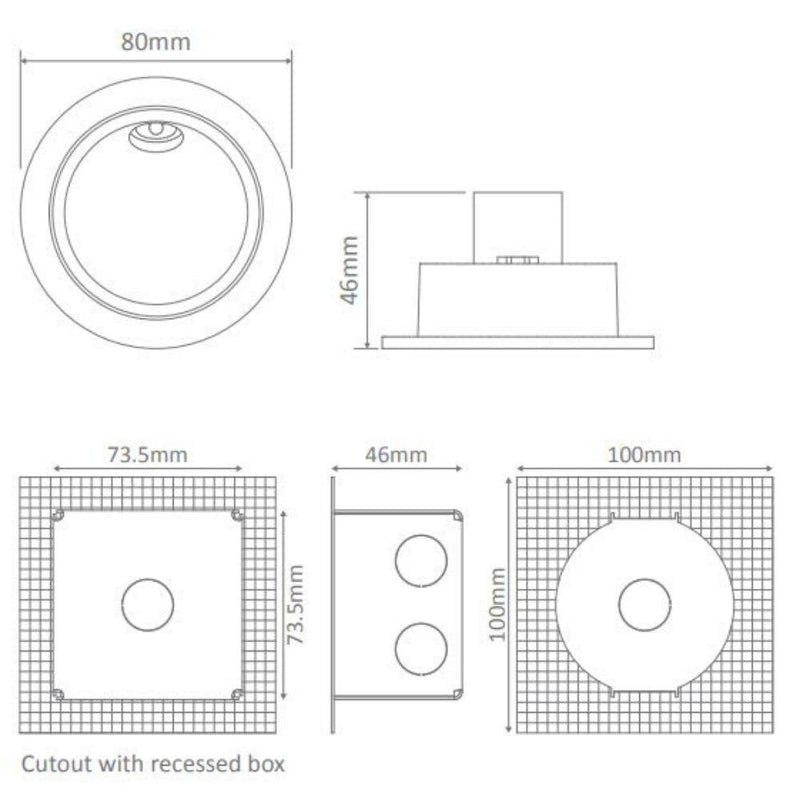 Domus YOU-3 - 3W LED Interior/Exterior Round/Square Recessed Step Light IP54-Domus Lighting-Ozlighting.com.au