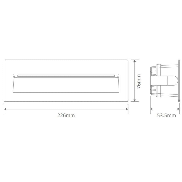 Domus ZAC-8 - 8W 12V DC LED Exterior Rectangle Recessed Step Light IP65 - DRIVER REQUIRED-Domus Lighting-Ozlighting.com.au