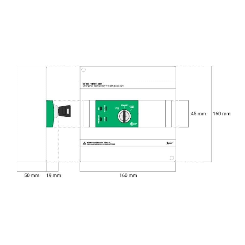 Ektor EMERGENCY-TEST-SWITCH-TIMER - Emergency Test Switch and Timer IP20-Ektor Lighting-Ozlighting.com.au