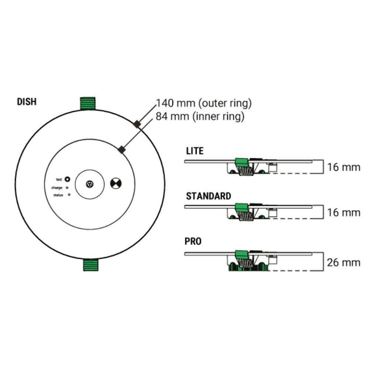 Ektor EV-LEDFIRE-ADV-DA - 2.5W Ledfire Advanced Emergency Luminaire DALI - D63 - W/F&P-Ektor Lighting-Ozlighting.com.au