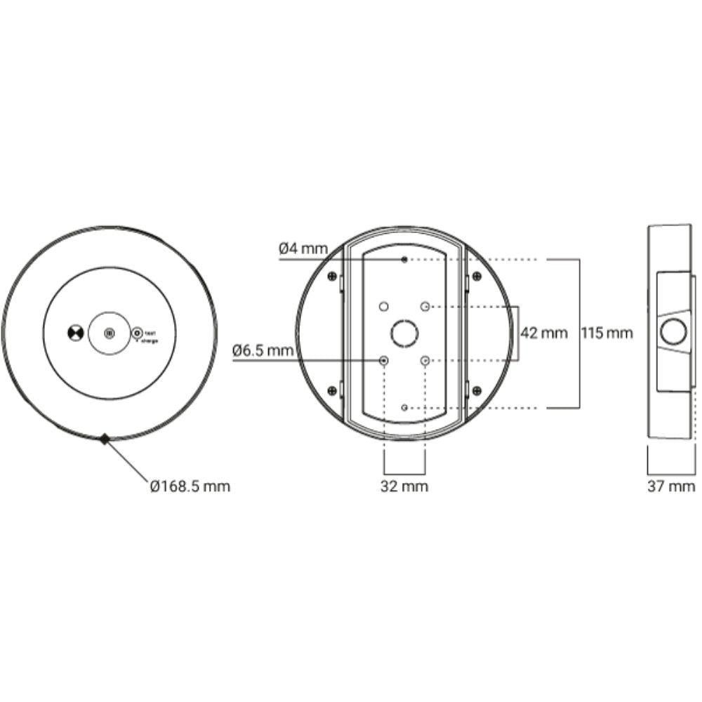 Ektor LEDFIRE-CORE - 1.4W Basic LED Emergency Round Surface Mounted Luminaire IP20-Ektor Lighting-Ozlighting.com.au