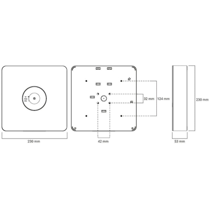 Ektor LEDFIRE-PRO-SM - 4.3W LED Emergency Square Surface Mounted Luminaire IP20-Ektor Lighting-Ozlighting.com.au