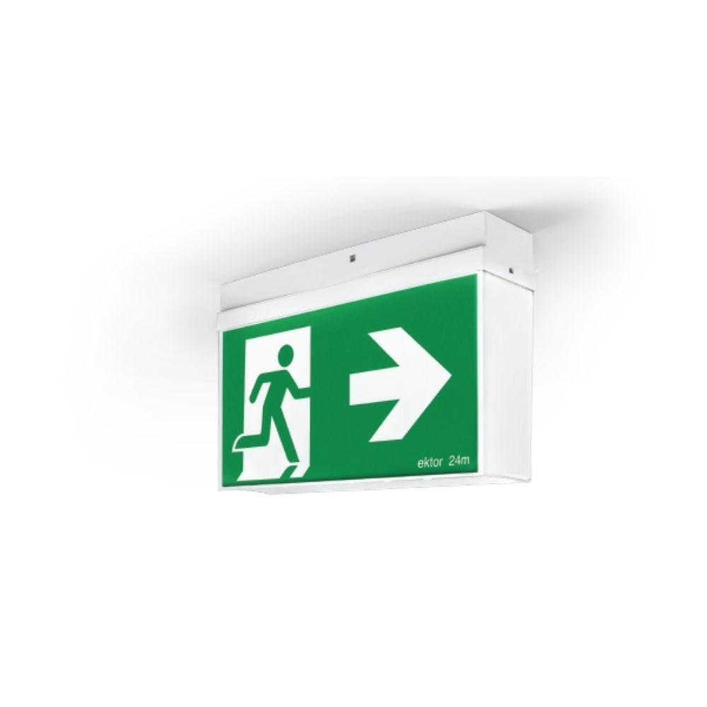 Ektor MERCURY Emergency Exit Sign - 3.5W Max, 300x150 Decal, IP20-Ektor Lighting-Ozlighting.com.au