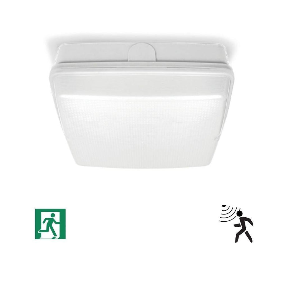 Ektor QUADRO-EV-5812-EM - 17W-27W LED Emergency Tricolour Bunker Ceiling Light With Sensor IP65-Ektor Lighting-Ozlighting.com.au