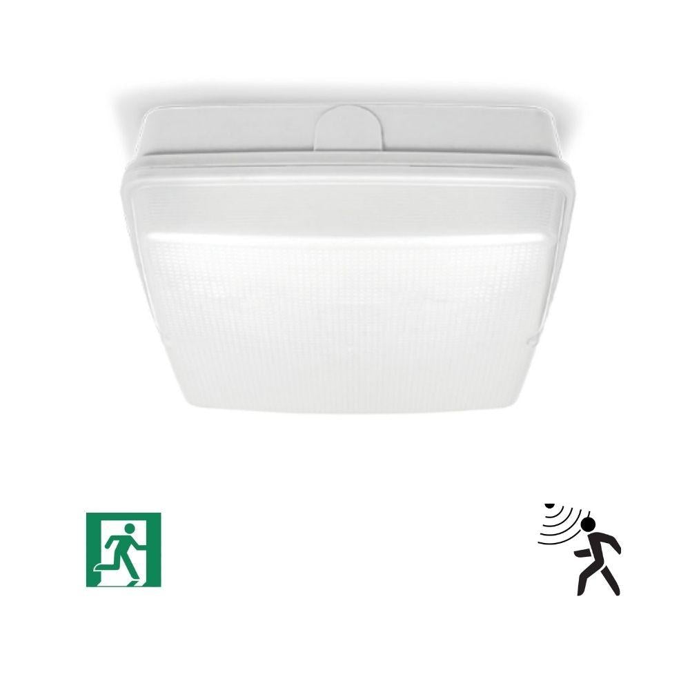 Ektor QUADRO-EV-5812-EM LED Bunker Ceiling Light - 17W-27W, Tri-Colour, IP65, with Sensor, Emergency-Ektor Lighting-Ozlighting.com.au