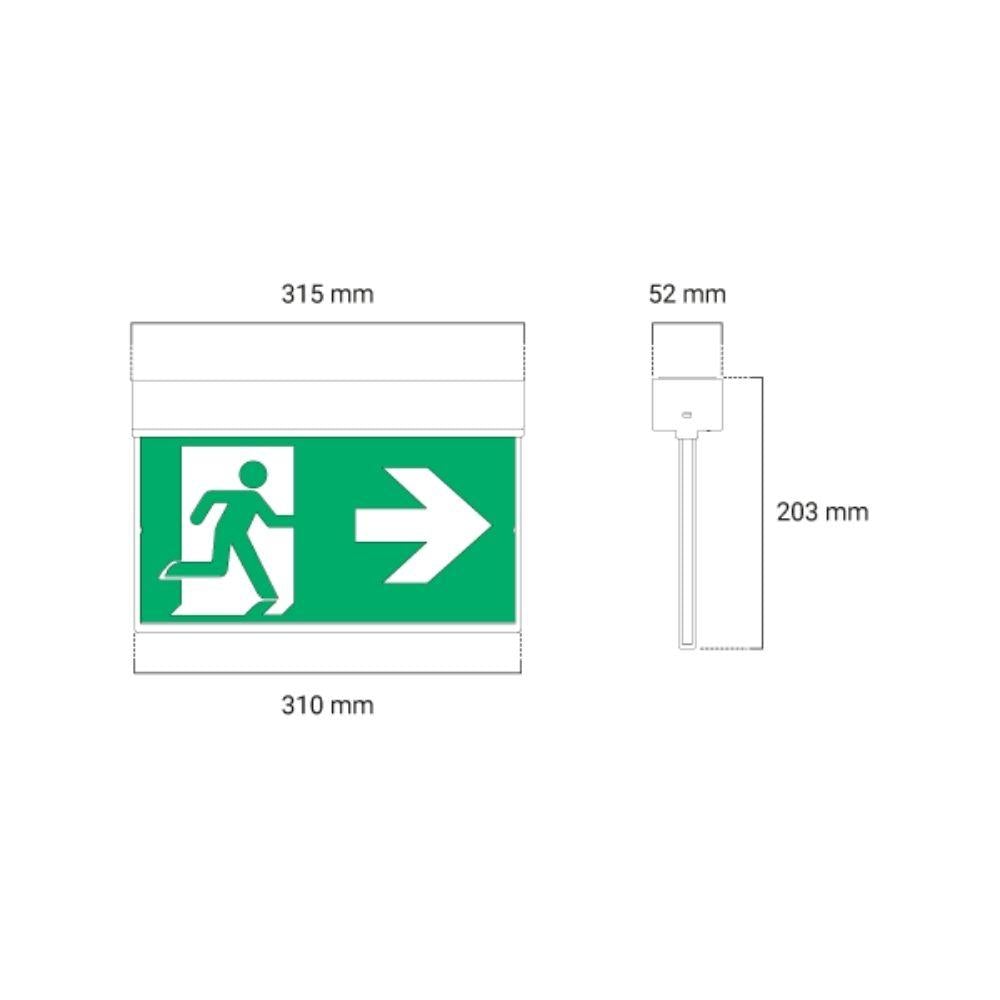 Ektor RAZOR - Slimblade Core Recessed/Surface Mount Exit Light IP20-Ektor Lighting-Ozlighting.com.au
