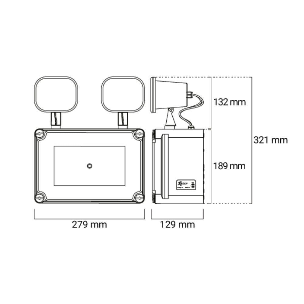 Ektor TWINSPOT-WP-LITE - 2.7W LED Lite Exterior Emergency Twinspot Luminaire IP65-Ektor Lighting-Ozlighting.com.au