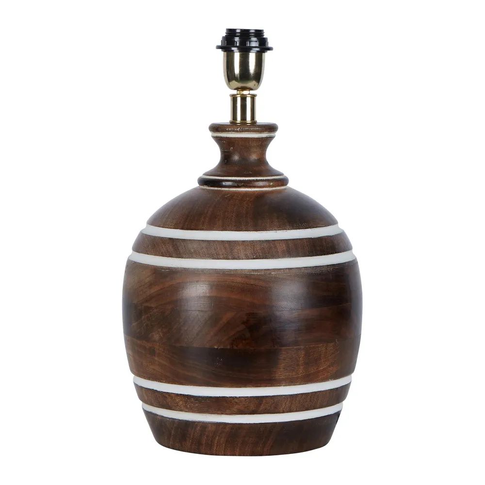 Emac & Lawton BELROSE Table Lamp Base Only - 25W, Wooden-Emac & Lawton-Ozlighting.com.au