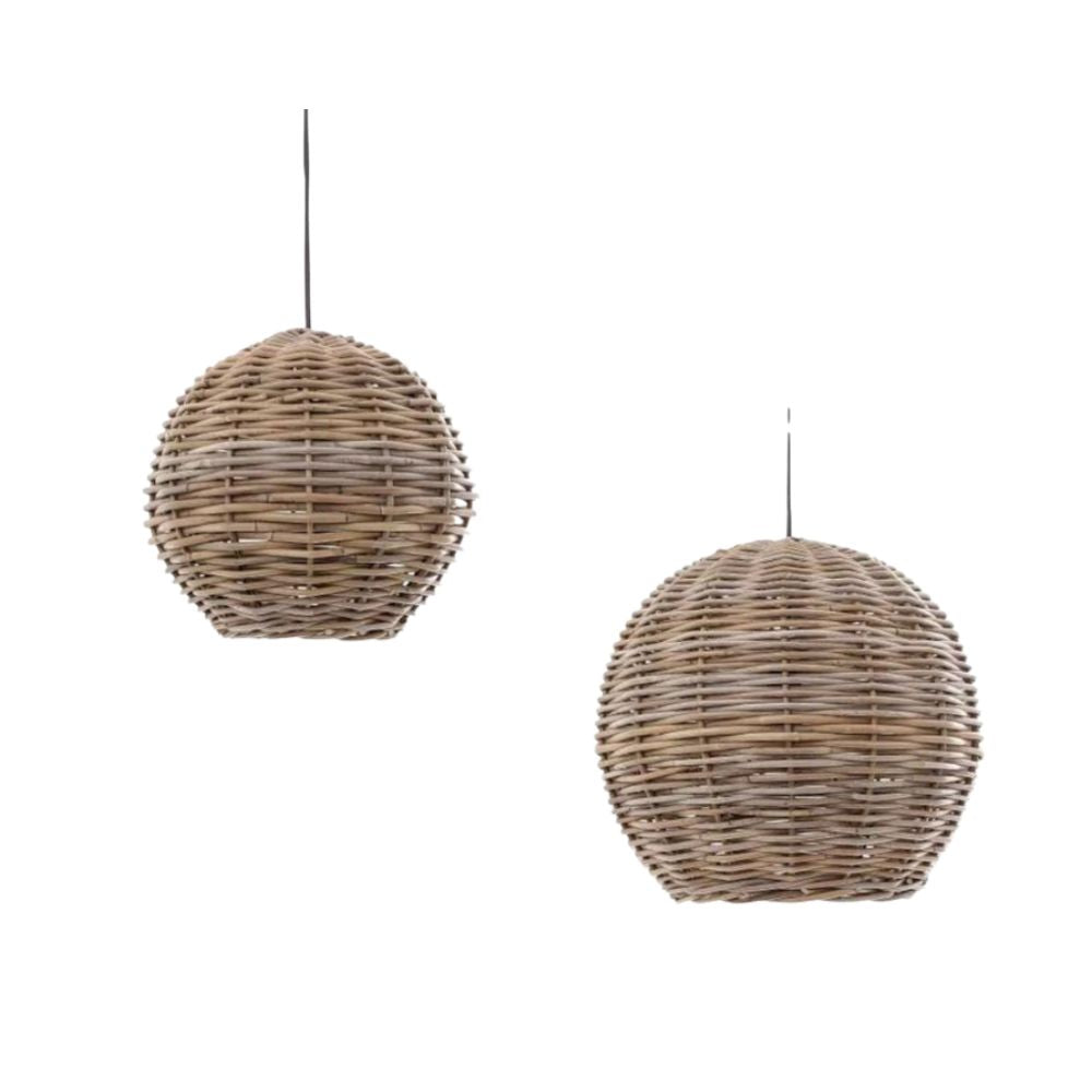 Emac & Lawton Pendant - 1 Light Rattan Round-Emac & Lawton-Ozlighting.com.au