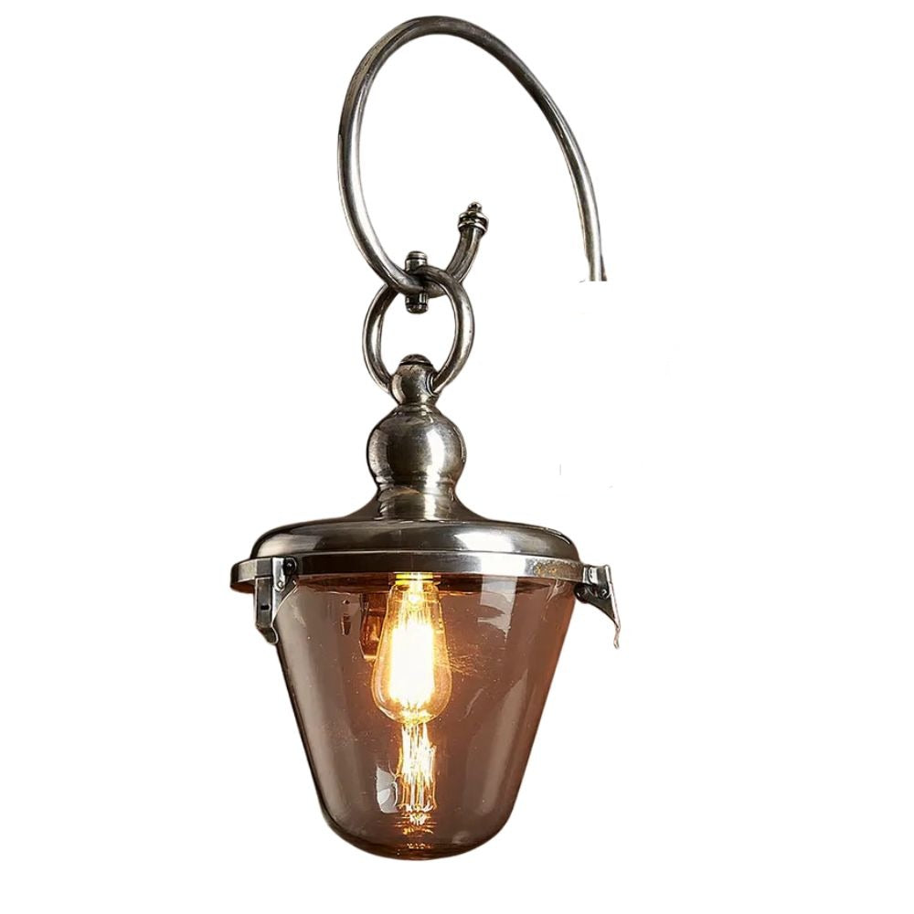 Emac & Lawton SAVOY Outdoor Wall Light - Max. 40W, Antique Silver, with Glass Shade-Emac & Lawton-Ozlighting.com.au