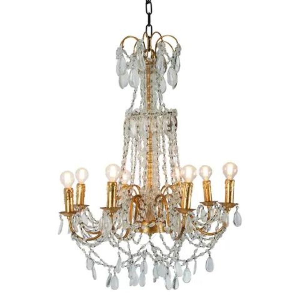 Emac & Lawton TOULON Chandelier - 8 Light Glass Crystal-Emac & Lawton-Ozlighting.com.au