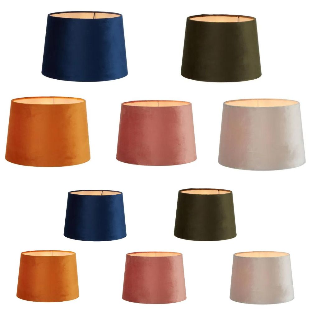 Emac & Lawton VELVET DRUM Lamp Shade – XS/M/XL-Emac & Lawton-Ozlighting.com.au