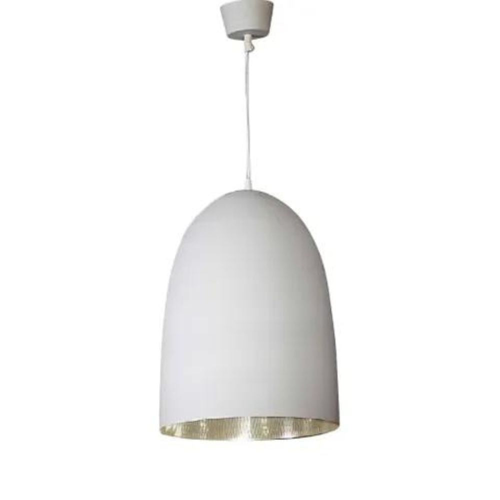 Emac & Lawton WASHINGTON Pendant - 1 Light, White & Silver-Emac & Lawton-Ozlighting.com.au
