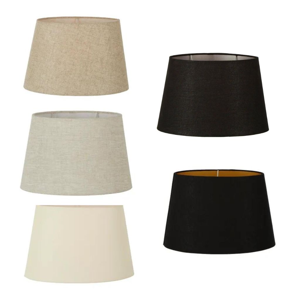 Emac & Lawton XS/M/XXL Lamp Shade - Linen Oval-Emac & Lawton-Ozlighting.com.au