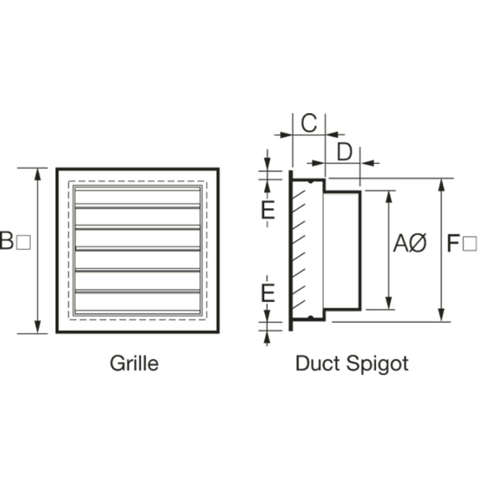 Fantech Trade Grille - Aluminium External Fixed Louvre-Fantech Trade-Ozlighting.com.au