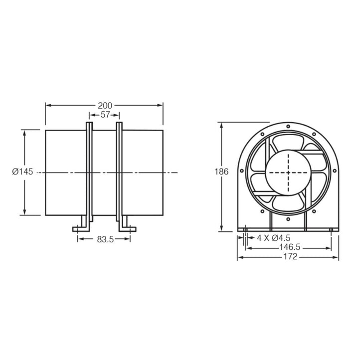 Fantech Trade MINITUBE - In-Line Duct Mounted Fan IP44-Fantech Trade-Ozlighting.com.au