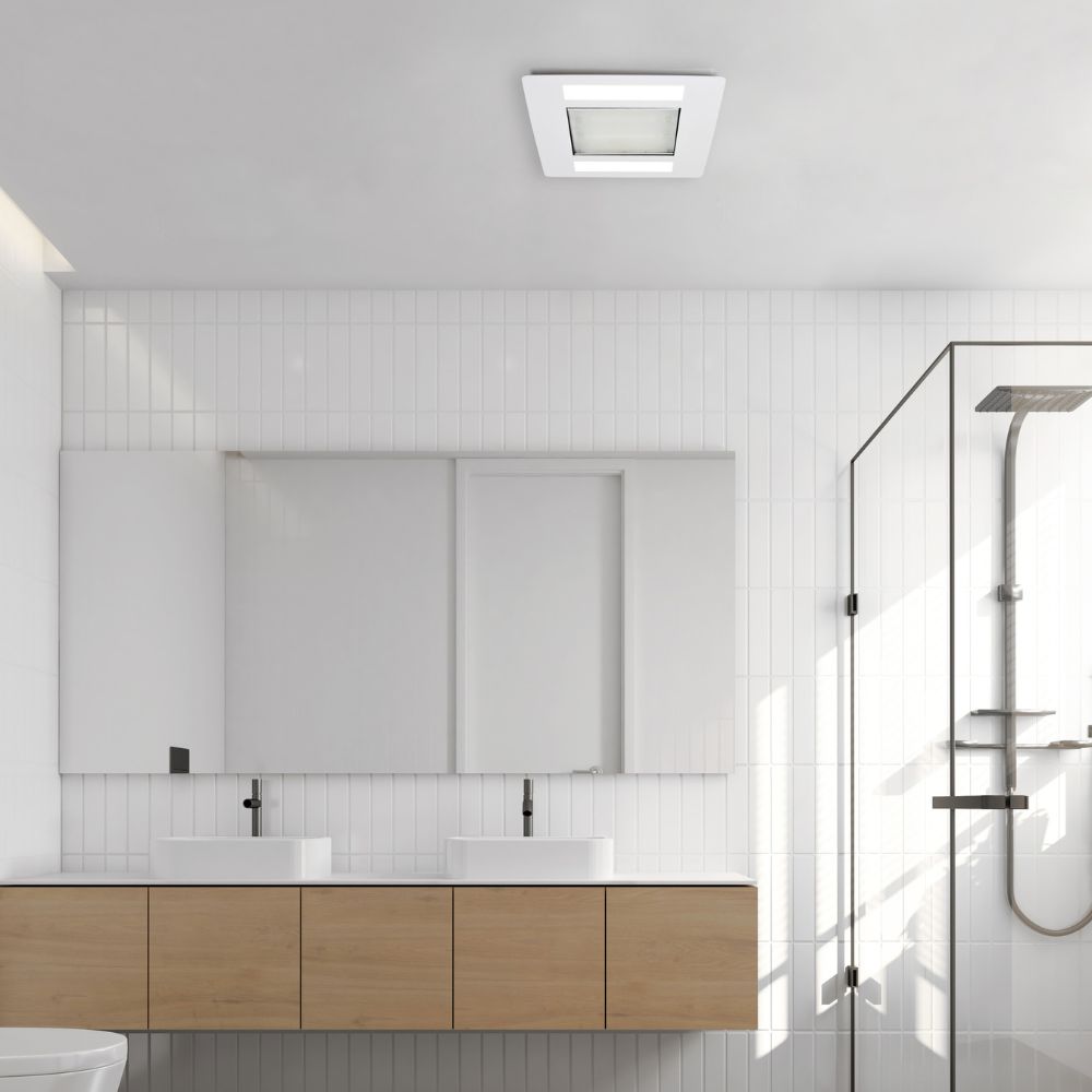 Fantech Trade Response Radiance Exhaust Fan - Square, IPX4, Light-Fantech Trade-Ozlighting.com.au