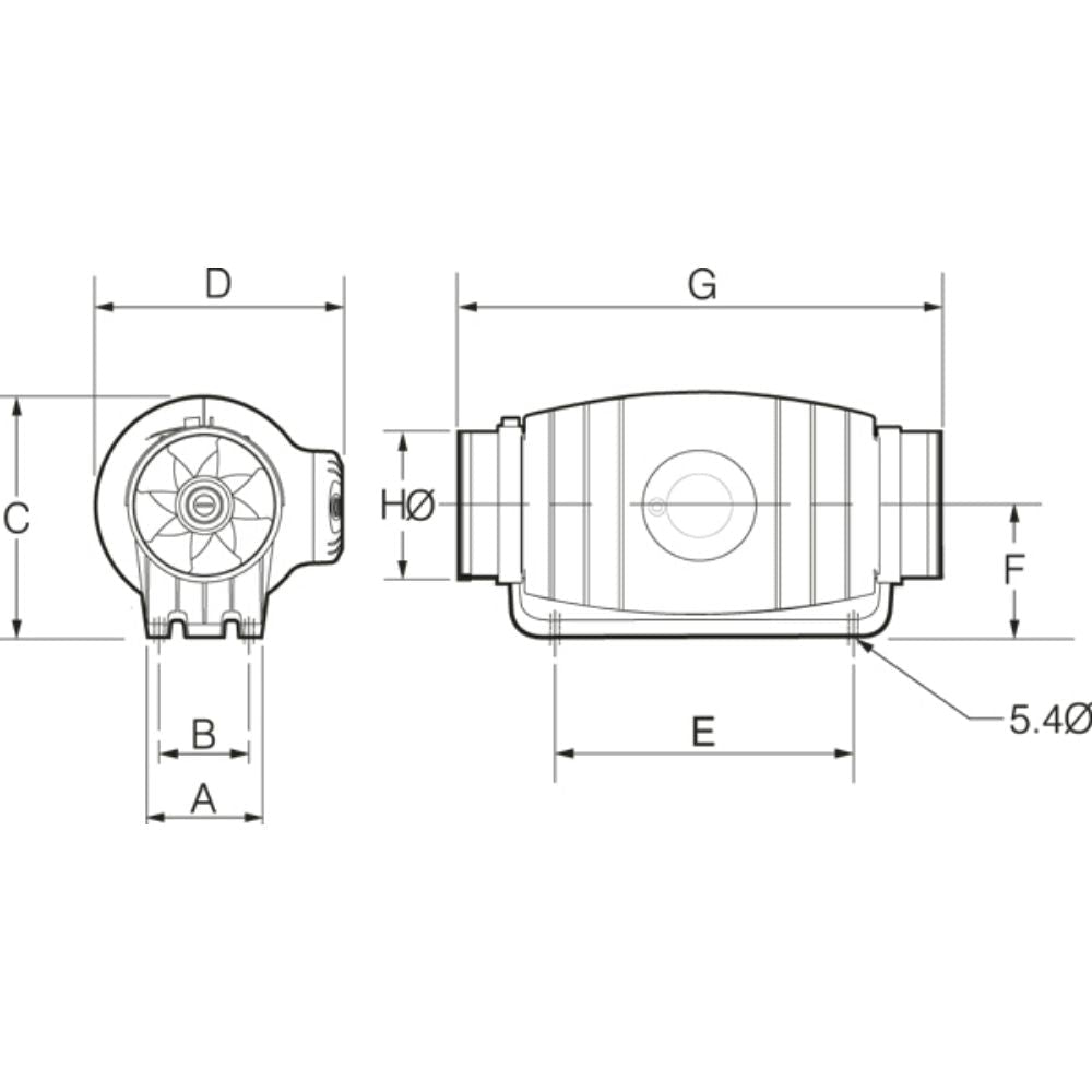 Fantech Trade TD SILENT Duct - 100/125/150/200, In-Line, Mounted Fan, IP44-Fantech Trade-Ozlighting.com.au