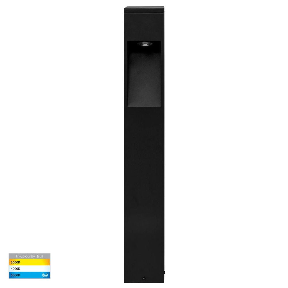 Havit FEDOR - 12W TRI Colour Aluminium Black Bollard Light IP65-Havit Lighting-Ozlighting.com.au